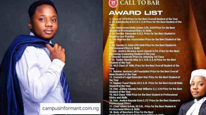 Benedict Ater Breaks Record at Call to Bar, Goes Home With 18 Awards